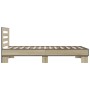 Estructura cama madera ingeniería metal roble Sonoma 90x200 cm de vidaXL, Camas y somieres - Ref: Foro24-845653, Precio: 97,8...