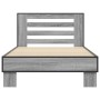 Estructura cama madera ingeniería metal gris Sonoma 90x190 cm de vidaXL, Camas y somieres - Ref: Foro24-846087, Precio: 104,9...