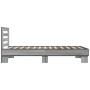 Estructura cama madera ingeniería metal gris Sonoma 90x190 cm de vidaXL, Camas y somieres - Ref: Foro24-846087, Precio: 104,9...