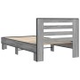 Estructura cama madera ingeniería metal gris Sonoma 90x190 cm de vidaXL, Camas y somieres - Ref: Foro24-846087, Precio: 104,9...