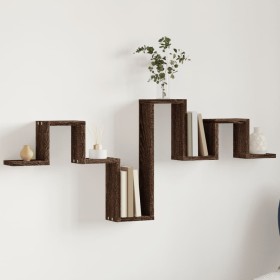 Engineered oak brown wood wall shelf 104.5x10x43 cm by vidaXL, Shelves and shelves - Ref: Foro24-840729, Price: 29,48 €, Disc...