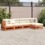 5-piece garden sofa set made of solid pine wood in brown wax. by vidaXL, Garden sets - Ref: Foro24-3299386, Price: 307,33 €, ...