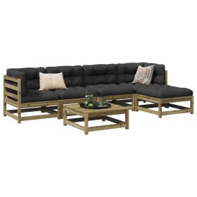 6-piece garden sofa set made of impregnated pine wood by vidaXL, Garden sets - Ref: Foro24-3299400, Price: 326,03 €, Discount: %