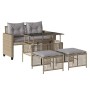 Set mit 4 Gartensofas und Kissen Kunstrattanglas beige von vidaXL, Modulare Sofas für den Außenbereich - Ref: Foro24-368137, ...