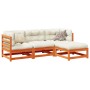 Set Gartensofas 4-teilig massives Kiefernholz wachsbraun von vidaXL, Gartensets - Ref: Foro24-3299378, Preis: 250,00 €, Rabat...