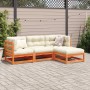 4-piece garden sofa set made of solid pine wood with a brown wax finish. by vidaXL, Garden sets - Ref: Foro24-3299378, Price:...