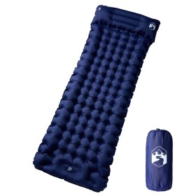 Colchón de camping autoinflable con almohada 1 persona azul de vidaXL, Colchonetas para dormir - Ref: Foro24-4007098, Precio:...