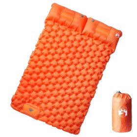 Self-inflating camping mattress and 2-person orange pillows by vidaXL, Sleeping mats - Ref: Foro24-4007100, Price: 71,52 €, D...