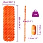 Colchón inflable de camping para 1 persona naranja 190x58x6 cm de vidaXL, Colchonetas para dormir - Ref: Foro24-4007114, Prec...