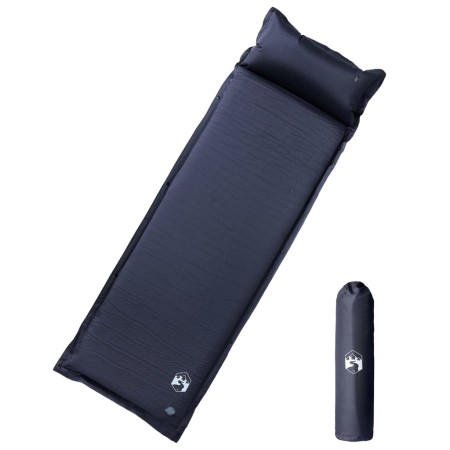 Colchón de camping autoinflable con con almohada 1 persona gris de vidaXL, Colchonetas para dormir - Ref: Foro24-4007123, Pre...