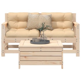 3-piece solid pine wood garden sofa set by vidaXL, Garden sets - Ref: Foro24-3250760, Price: 183,99 €, Discount: %