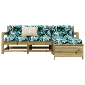 Set Gartensofas 4 Stück imprägniertes Kiefernholz von vidaXL, Gartensets - Ref: Foro24-3250795, Preis: 250,98 €, Rabatt: %