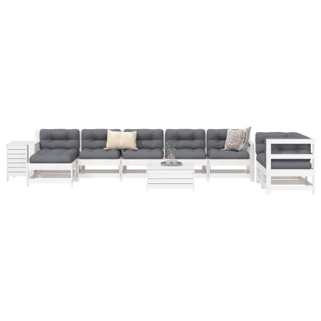 Garden sofa set, 10 pieces, solid white pine wood by vidaXL, Garden sets - Ref: Foro24-3250665, Price: 748,42 €, Discount: %