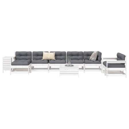 Set Gartensofas 10 Stück massives Kiefernholz weiß von vidaXL, Gartensets - Ref: Foro24-3250673, Preis: 715,55 €, Rabatt: %