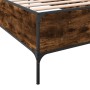 Engineered wood bed frame metal smoke oak 75x190 cm by vidaXL, Beds and slatted bases - Ref: Foro24-844993, Price: 84,49 €, D...