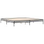 Estructura cama madera ingeniería metal gris Sonoma 180x200 cm de vidaXL, Camas y somieres - Ref: Foro24-845004, Precio: 113,...