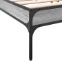 Estructura cama madera ingeniería metal gris Sonoma 180x200 cm de vidaXL, Camas y somieres - Ref: Foro24-845004, Precio: 113,...