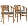 Garden chairs with cushions 2 units solid teak wood by vidaXL, Garden chairs - Ref: Foro24-49431, Price: 275,94 €, Discount: %