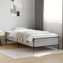 Sonoma gray metal engineered wood bed frame 100x200 cm by vidaXL, Beds and slatted bases - Ref: Foro24-844964, Price: 92,99 €...