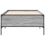 Sonoma gray metal engineered wood bed frame 100x200 cm by vidaXL, Beds and slatted bases - Ref: Foro24-844964, Price: 92,99 €...