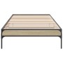 Estructura cama madera ingeniería metal roble Sonoma 100x200 cm de vidaXL, Camas y somieres - Ref: Foro24-845027, Precio: 73,...