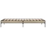 Estructura cama madera ingeniería metal roble Sonoma 100x200 cm de vidaXL, Camas y somieres - Ref: Foro24-845027, Precio: 73,...