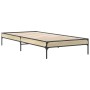 Estructura cama madera ingeniería metal roble Sonoma 100x200 cm de vidaXL, Camas y somieres - Ref: Foro24-845027, Precio: 73,...