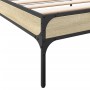 Estructura cama madera ingeniería metal roble Sonoma 100x200 cm de vidaXL, Camas y somieres - Ref: Foro24-845027, Precio: 73,...