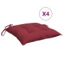 Cojines silla de jardín 4 uds tela Oxford rojo tinto 40x40x7 cm de vidaXL, Cojines para sillas y sofás - Ref: Foro24-361478, ...