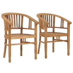 Garden chair 2 units solid teak wood by vidaXL, Garden chairs - Ref: Foro24-49429, Price: 242,04 €, Discount: %