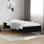 Engineered wood and black metal bed frame 90x200 cm by vidaXL, Beds and slatted bases - Ref: Foro24-844966, Price: 93,09 €, D...