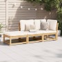 Set de muebles para jardín 3 piezas con cojines madera acacia de vidaXL, Sofás modulares de exterior - Ref: Foro24-3214304, P...