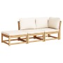 3-teiliges Gartenmöbel-Set mit Kissen aus Akazienholz von vidaXL, Modulare Sofas für den Außenbereich - Ref: Foro24-3214304, ...