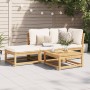 Set de muebles para jardín 3 piezas con cojines madera acacia de vidaXL, Sofás modulares de exterior - Ref: Foro24-3214304, P...