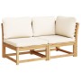 3-teiliges Gartenmöbel-Set mit Kissen aus Akazienholz von vidaXL, Modulare Sofas für den Außenbereich - Ref: Foro24-3214304, ...