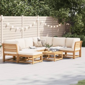 8-teiliges Gartenmöbel-Set mit Kissen aus massivem Akazienholz von vidaXL, Modulare Sofas für den Außenbereich - Ref: Foro24-...