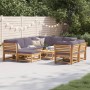 Gartenmöbel-Set 10-tlg. mit Kissen massives Akazienholz von vidaXL, Modulare Sofas für den Außenbereich - Ref: Foro24-3214319...