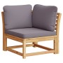 Garden furniture set 10 pieces with solid acacia wood and cushions by vidaXL, Modular outdoor sofas - Ref: Foro24-3214319, Pr...