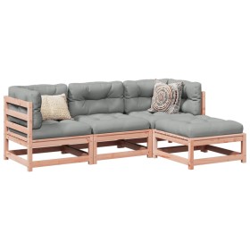 Set aus 4 Gartensofas mit Kissen aus Douglasienholz von vidaXL, Gartensets - Ref: Foro24-3295816, Preis: 384,55 €, Rabatt: %