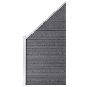 Gray WPC Fence Panel 95x(105-180) cm by vidaXL, fence panels - Ref: Foro24-49071, Price: 195,96 €, Discount: %