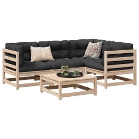 5-piece garden sofa set with solid pine wood and cushions by vidaXL, Garden sets - Ref: Foro24-3299423, Price: 452,59 €, Disc...