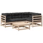 5-piece garden sofa set with solid pine wood and cushions by vidaXL, Garden sets - Ref: Foro24-3299423, Price: 454,25 €, Disc...