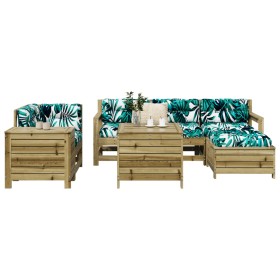 Set Gartensofas 7 Stück imprägniertes Kiefernholz von vidaXL, Gartensets - Ref: Foro24-3250523, Preis: 481,99 €, Rabatt: %