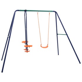 Swing set with 3 steel seats by vidaXL, Swings and play structures - Ref: Foro24-92319, Price: 130,99 €, Discount: %