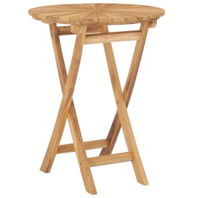 Folding garden table solid teak wood Ø 60 cm by vidaXL, Garden tables - Ref: Foro24-49437, Price: 106,46 €, Discount: %