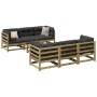 Set mit 7 Gartensofas mit Kissen aus imprägniertem Kiefernholz von vidaXL, Gartensets - Ref: Foro24-3299304, Preis: 696,49 €,...