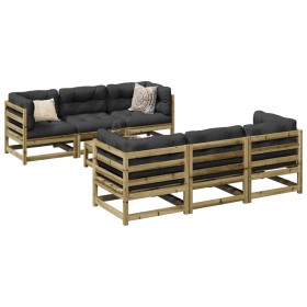 Set mit 7 Gartensofas mit Kissen aus imprägniertem Kiefernholz von vidaXL, Gartensets - Ref: Foro24-3299304, Preis: 695,82 €,...