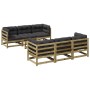 Set mit 7 Gartensofas mit Kissen aus imprägniertem Kiefernholz von vidaXL, Gartensets - Ref: Foro24-3299304, Preis: 696,49 €,...