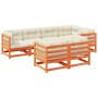 Set mit 7 Gartensofas mit Kissen aus Zirbenholz wachsbraun von vidaXL, Gartensets - Ref: Foro24-3299494, Preis: 837,30 €, Rab...