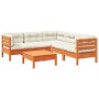 Set mit 6 Gartensofas mit Kissen aus Zirbenholz wachsbraun von vidaXL, Gartensets - Ref: Foro24-3299449, Preis: 519,27 €, Rab...